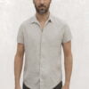Men short sleeve linen shirt